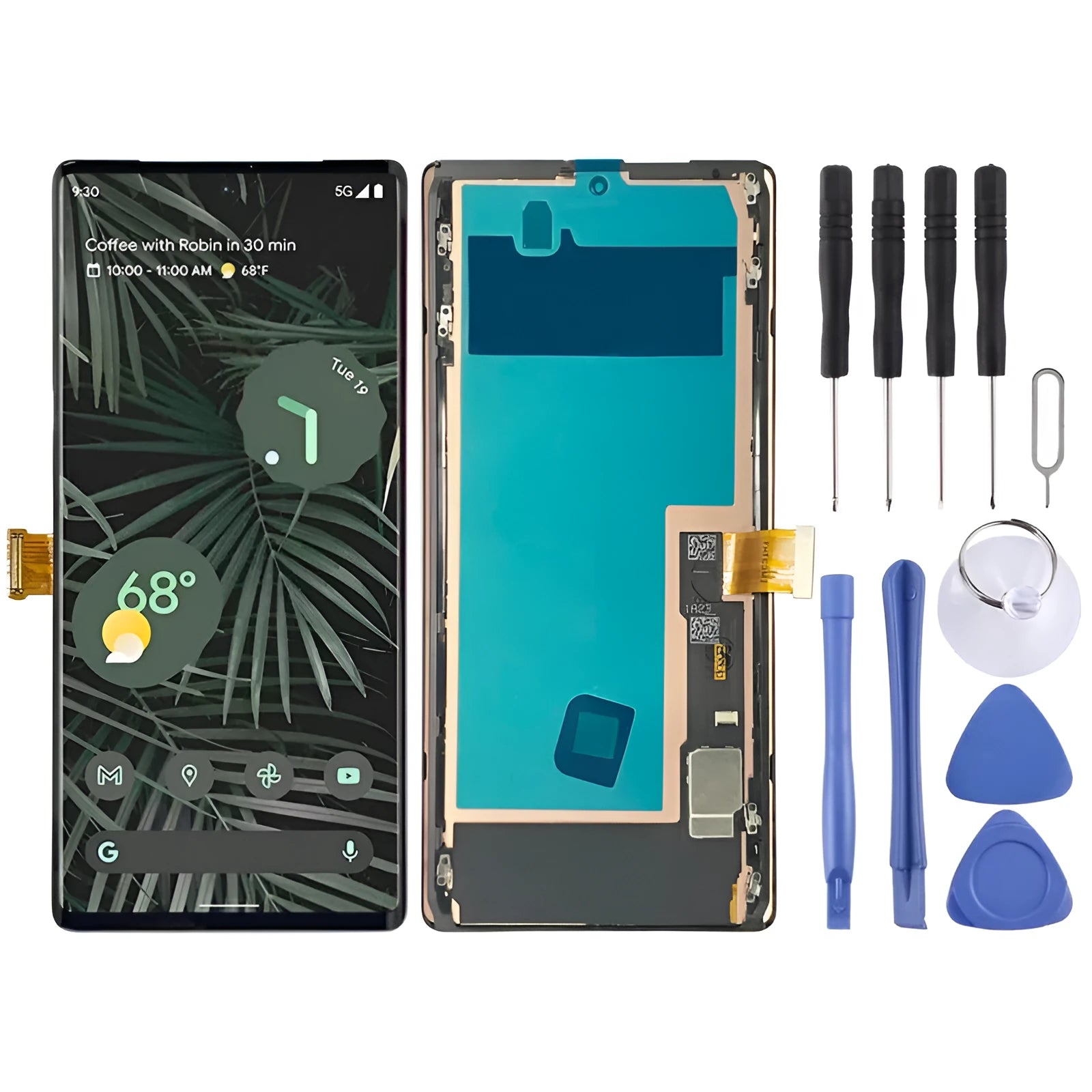 Google Pixel 6 Pro G8VOU OLED LCD touch assembly with frame replacement part