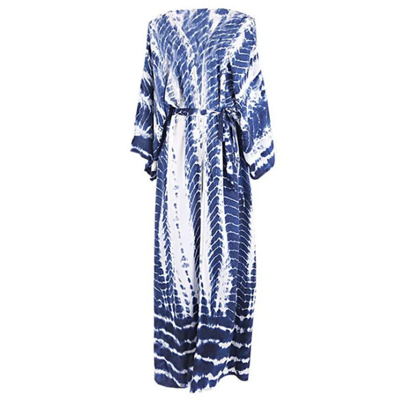 Printed cotton beach cover-up shirt with floral design shown in DN0712 series colour options