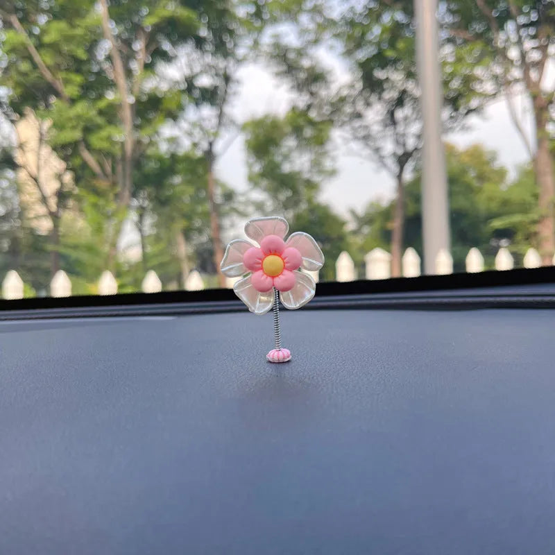 Colourful plastic car swing decoration hanging from rear-view mirror