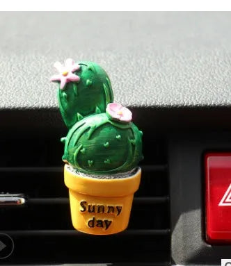 Car air freshener clip vent plant ornament cactus style on AC louver