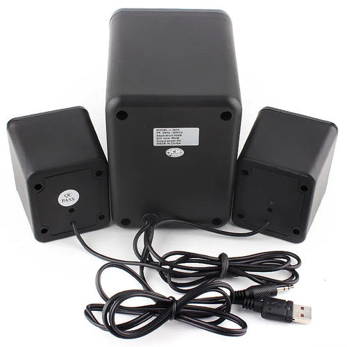 Green 2.1 USB computer speaker with colourful LED lights for PC and mobile devices
