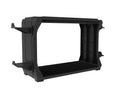 Black ABS gaming organiser stand holding game cases and four controllers for PS5 and Xbox Series X.