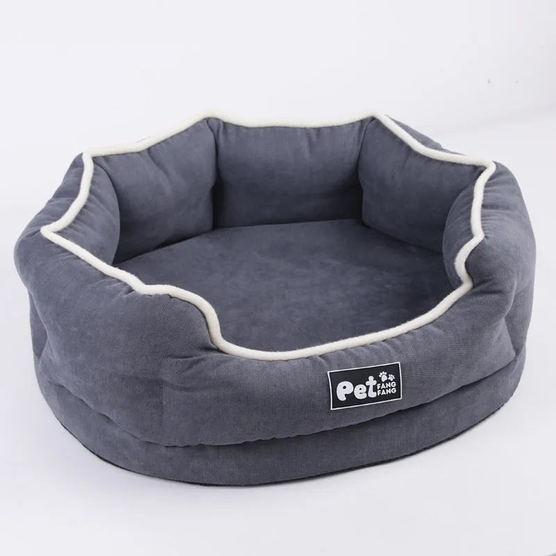 Removable pet bed mattress in grey cloth with tear resistant finish for cats and dogs