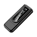 Black USB car FM Bluetooth transmitter for wireless music streaming to car stereo