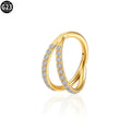 G23 titanium alloy body jewellery ring in gold or steel colour with diamond treatment, showing hoop design.