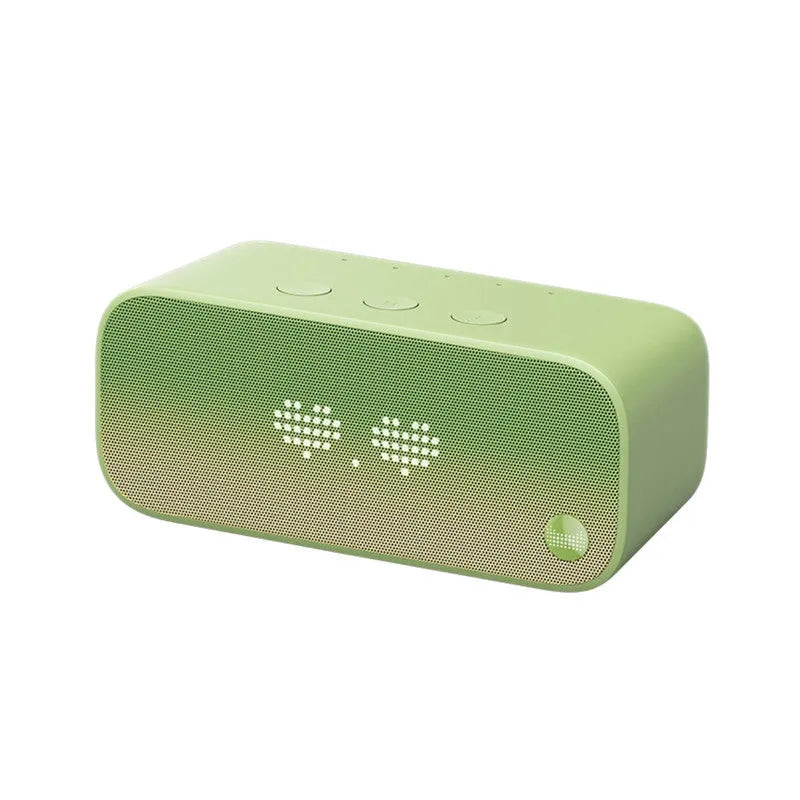 Elf Sugar Cube AI Smart Speaker in choice of colours on a wooden shelf