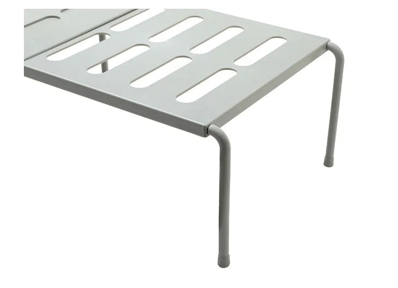 Telescopic plastic kitchen rack in white, adjustable height 36-69cm, floor-standing with Japanese style