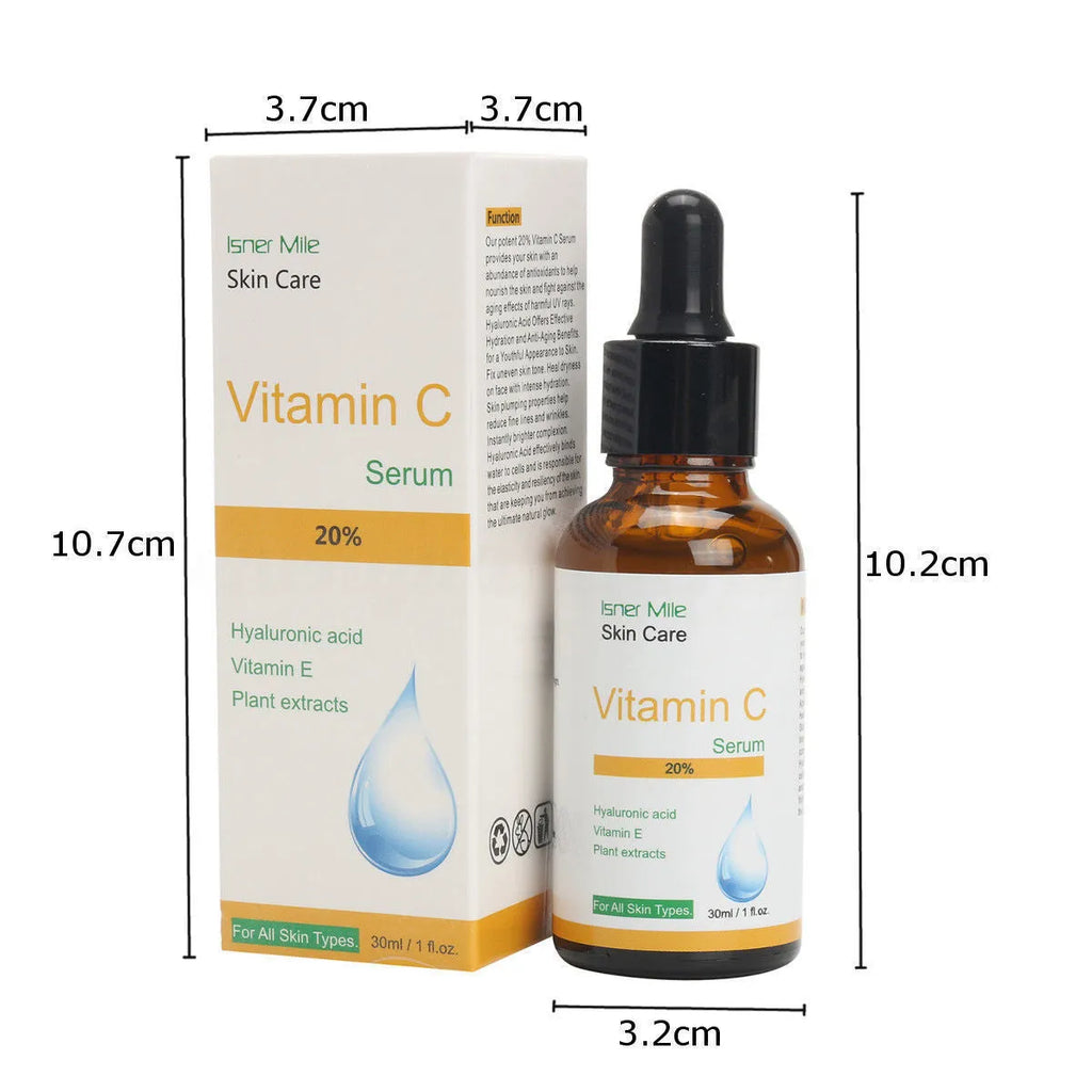 30ml glass bottle of Vitamin C undiluted skin care essence for brightening and hydration