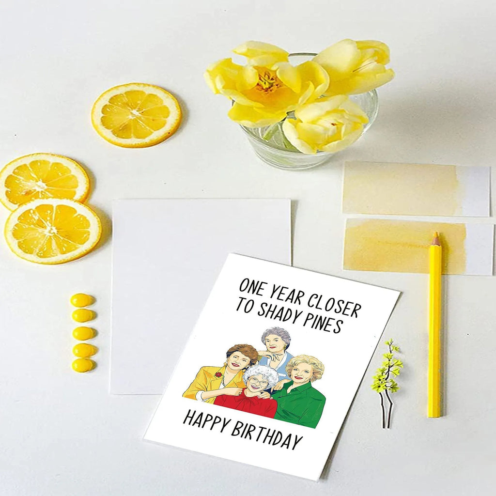 Simple printed birthday greeting card with matching envelope in kraft paper design