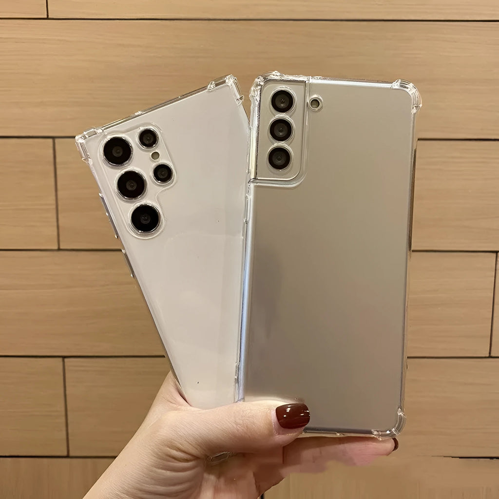 Transparent TPU airbag protective phone case for Samsung with thickened corners