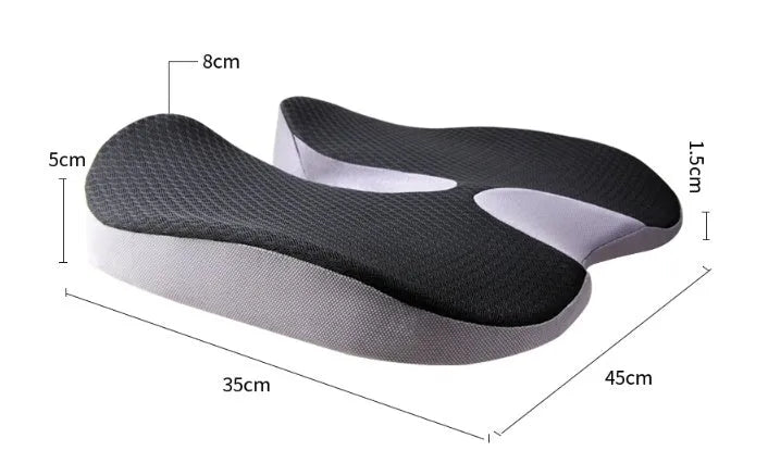 Curved bevel design seat cushion for tailbone and anal support in neutral colour options