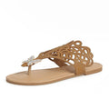 Women's black slip-on sandals with rhinestone decoration and flip-toe design