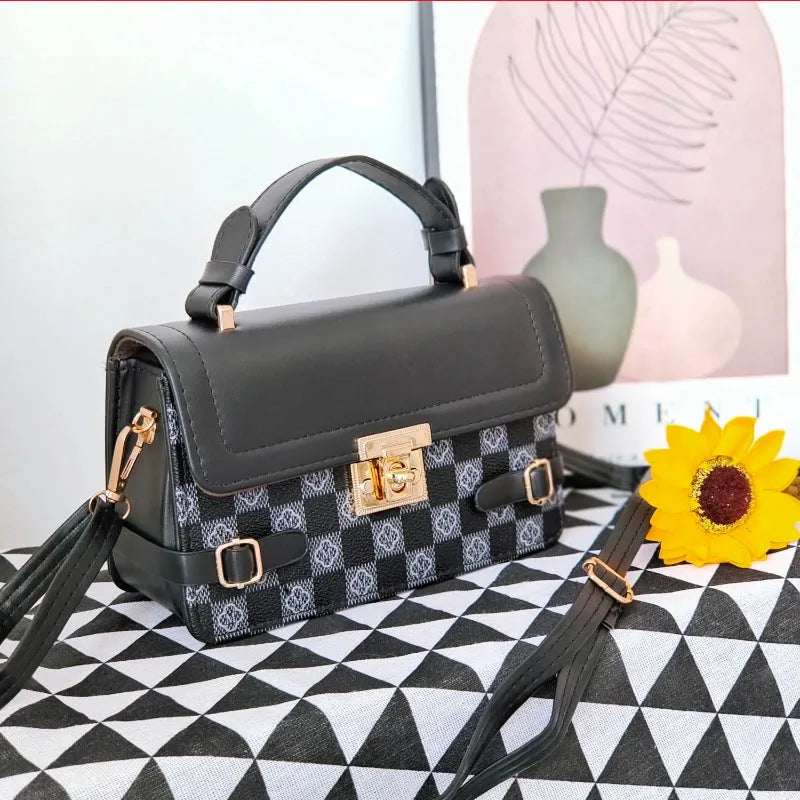 Small square crossbody bag with retro ethnic pattern in multiple colour options
