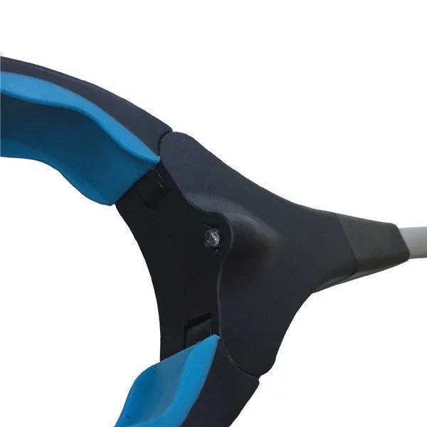 Blue foldable portable pickup tool with stainless steel head and aluminum tube measuring 83.5cm