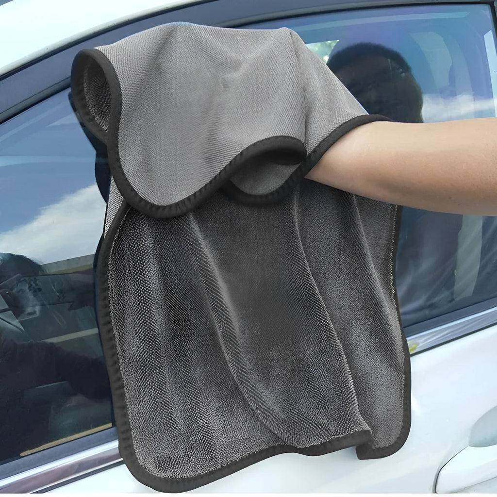Grey 40x40 centimetre microfiber car wash drying towel for vehicles