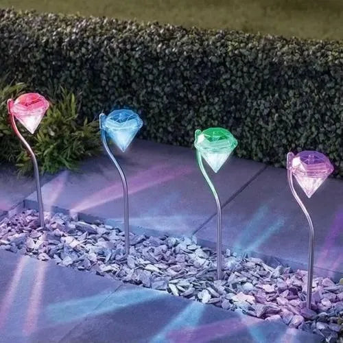 Solar powered garden spotlight with adjustable angle and waterproof design for outdoor lighting
