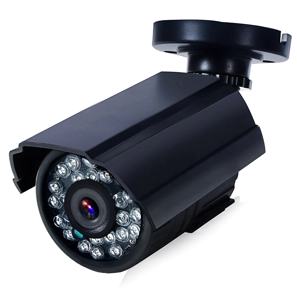 Black AHD HD waterproof security camera with infrared night vision for outdoor use