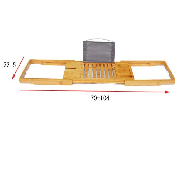 Bamboo bathtub frame with one shelf for bathroom storage, designed for desktop installation.