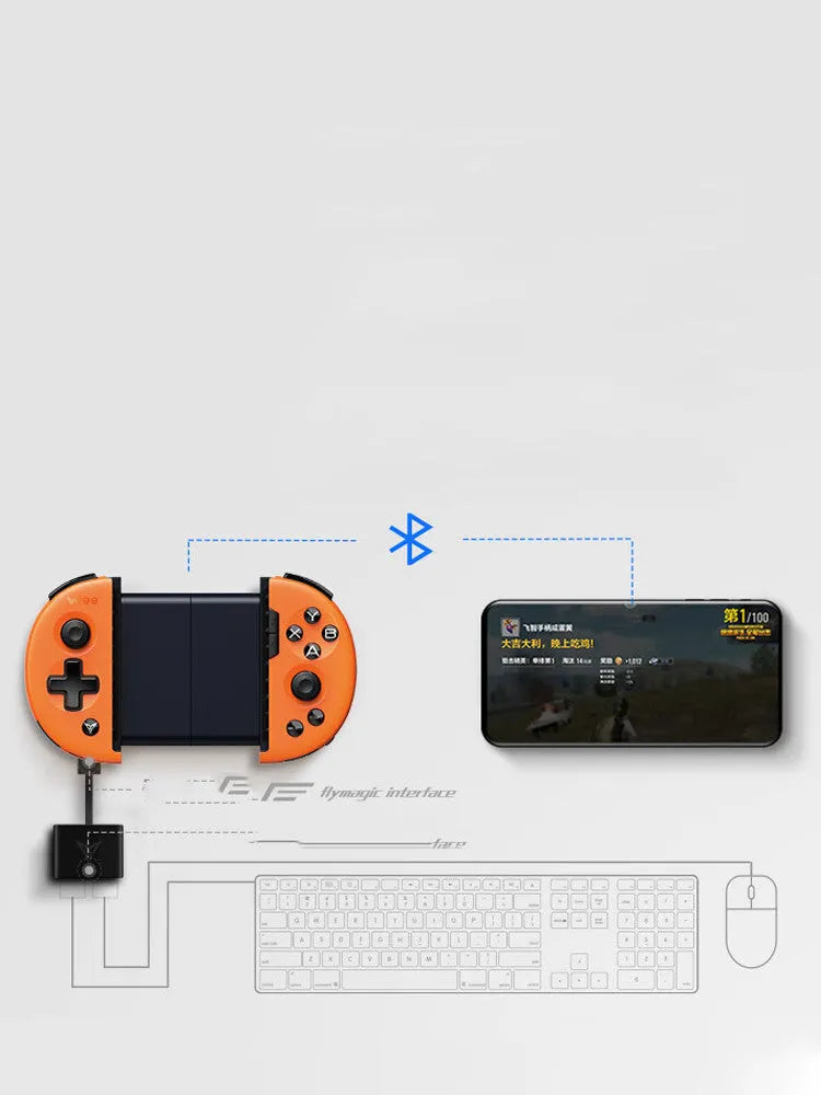 Feizhi Wee 2T wired USB mobile game controller in midnight blue or tide basket orange colour