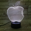 3D fruit decorative night light with colourful LED illumination and acrylic shade