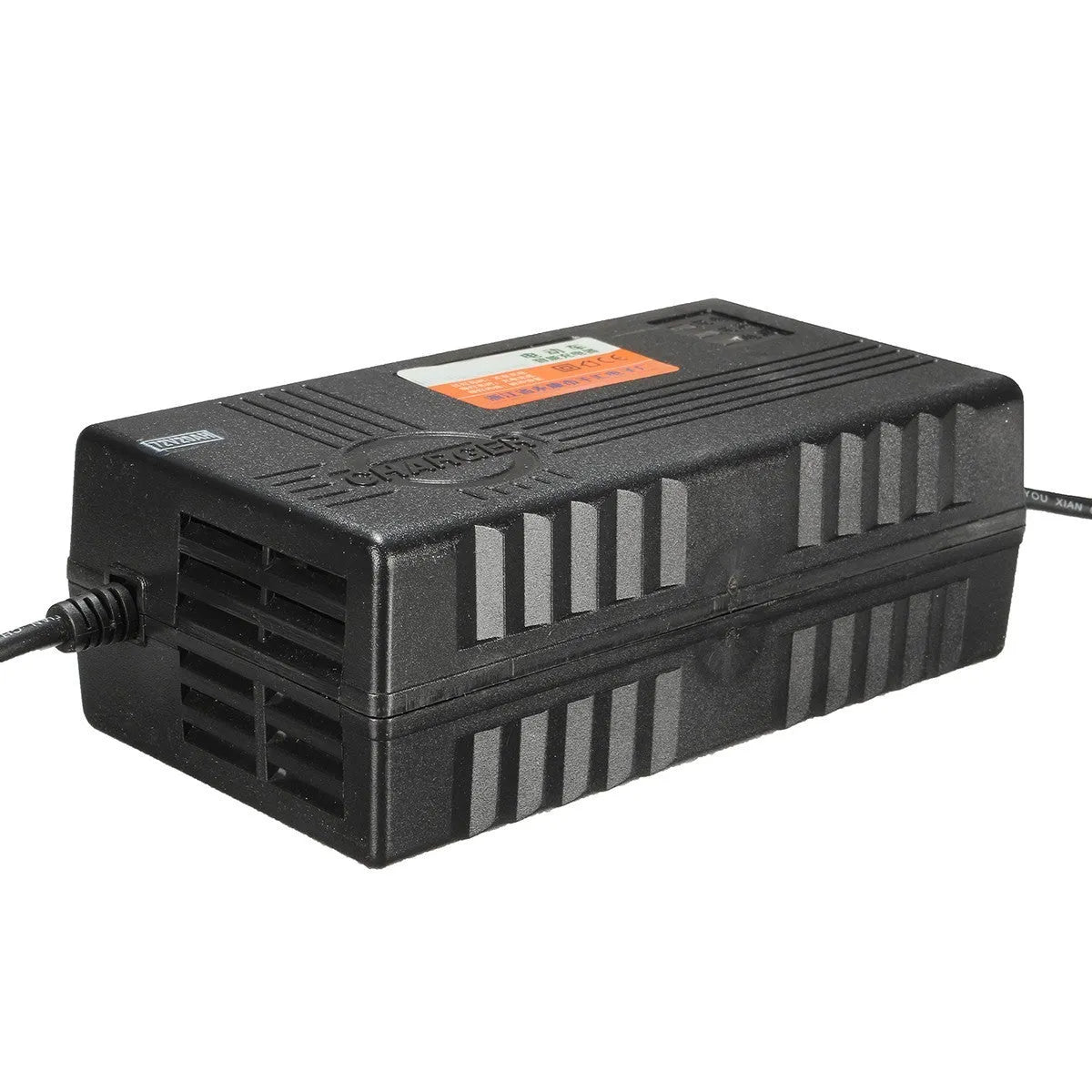 Black 72V20AH electric car battery charger with AU, EU, and US plug style options