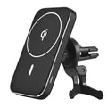 Black M6 magnetic wireless car charger bracket with USB connection for mobile phone mounting and charging
