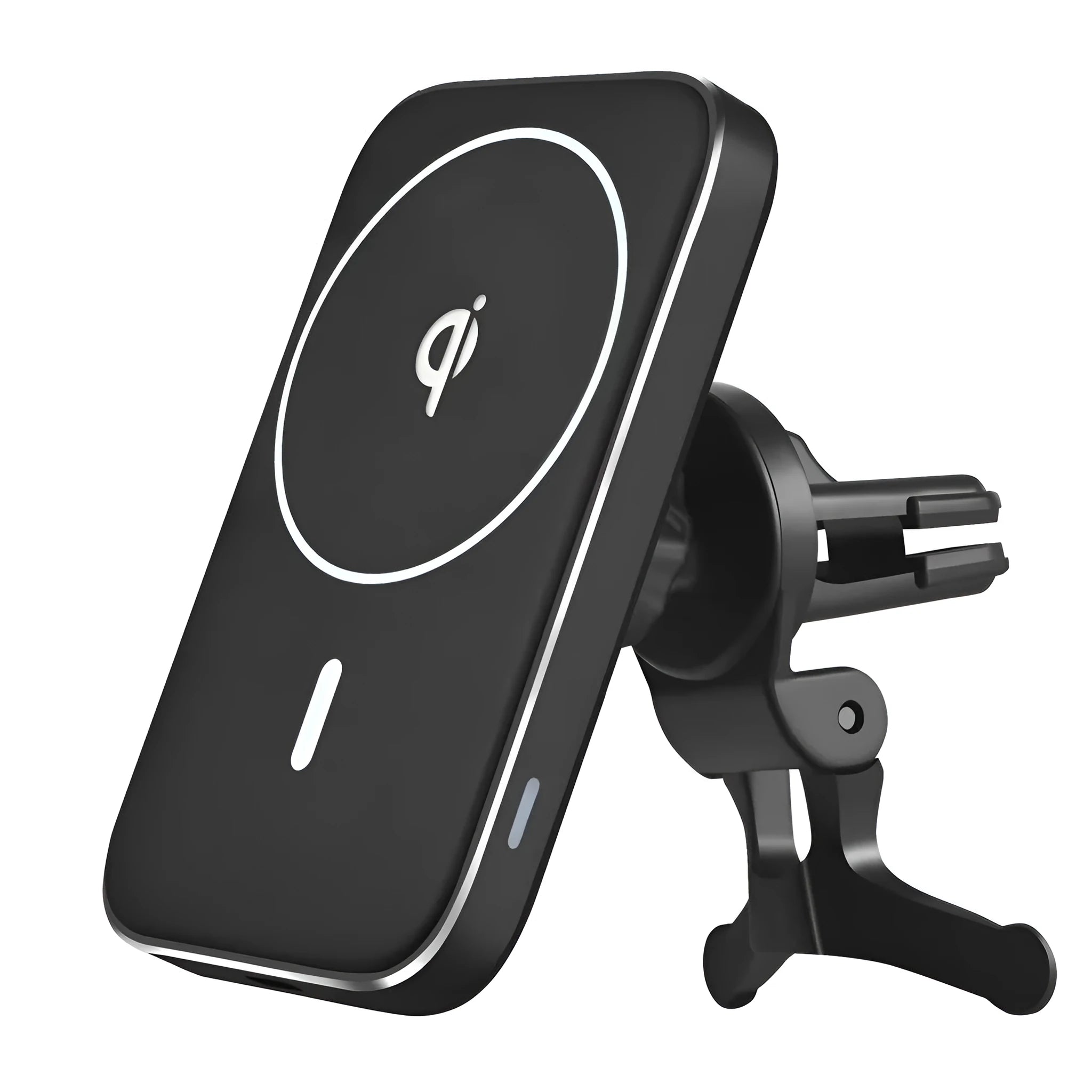 Black M6 magnetic wireless car charger bracket with USB connection for mobile phone mounting and charging