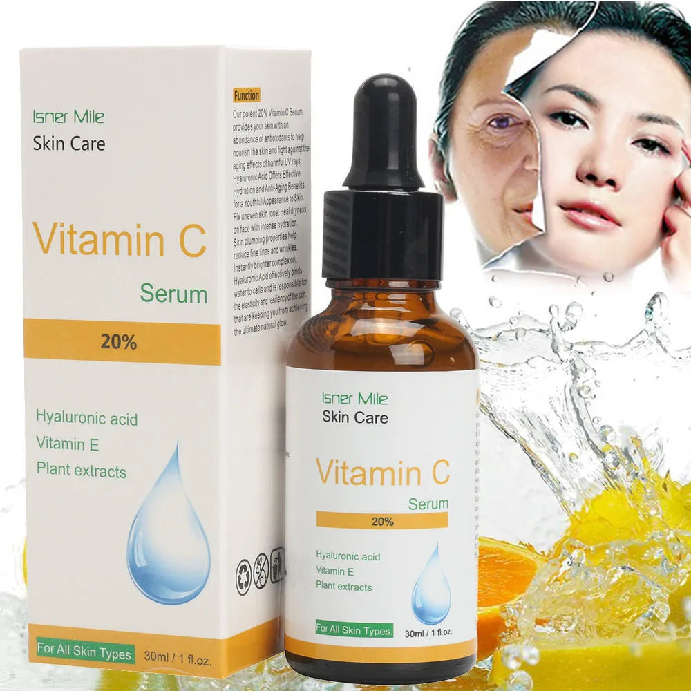 30ml glass bottle of Vitamin C undiluted skin care essence for brightening and hydration