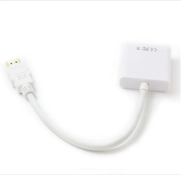 Black HDMI to VGA converter adapter cable, 0.3 metres long, with male HDMI and female VGA connectors.