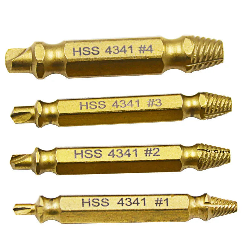 4341 high-speed steel screw extractor set for removing broken bolts and nails