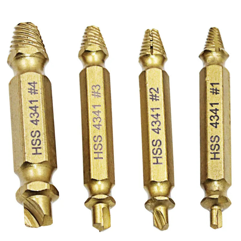 4341 high-speed steel screw extractor set for removing broken bolts and nails
