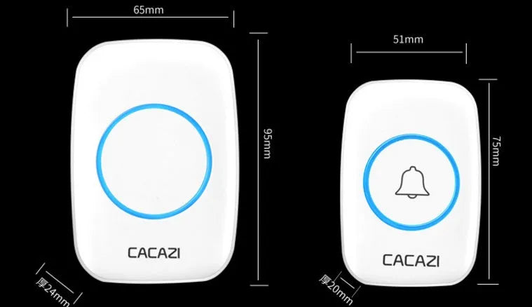Wireless doorbell receiver and transmitter with 300 metre range and 36 chime options