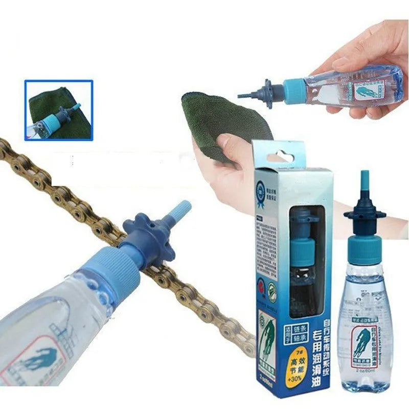 Drip Less Bicycle Chain Lubricant 60ml blue bottle, mess-free chain lube for bike maintenance