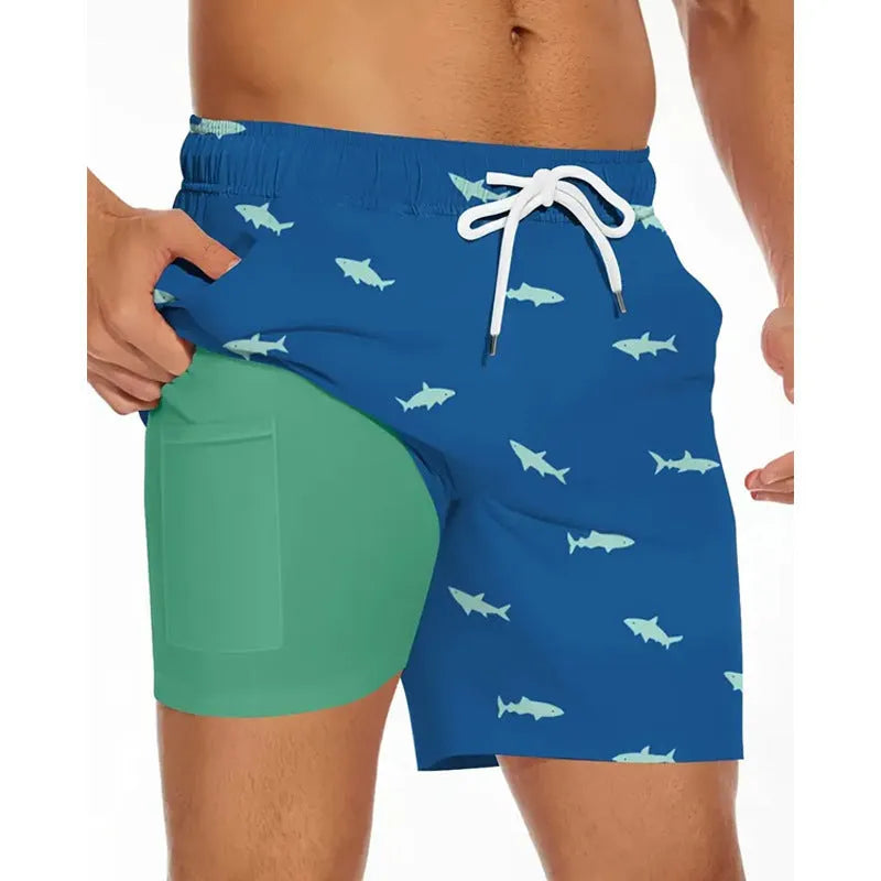 Men's loose fit polyester beach pants in sport style available in multiple colours and sizes including plus sizes