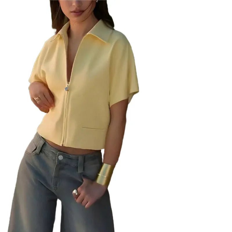 Damascus loose fit short sleeve casual shirt in white, black, or yellow colour