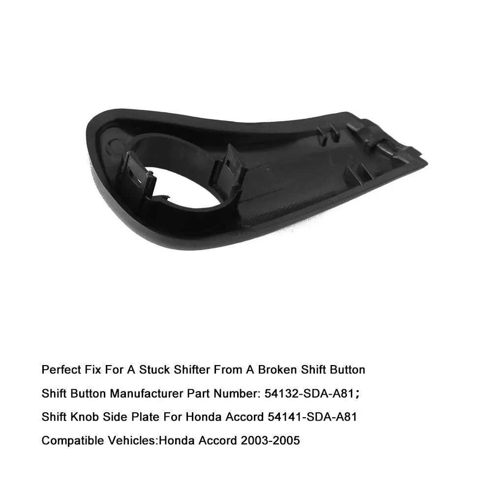 Black ABS plastic shift button refit kit for 2003-2005 Honda Accord vehicles