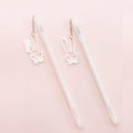 A1542 model 0.38mm gel pen with decorative paper crane or rabbit pendant attached to cap