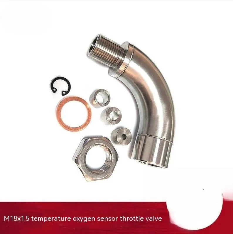 M18 x 1.5 automotive temperature sensor adapter with gas flow cross over function