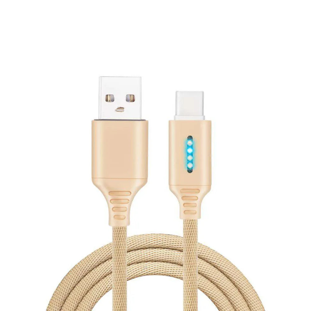Fabric weave fast charging cable in various colours with USB connector