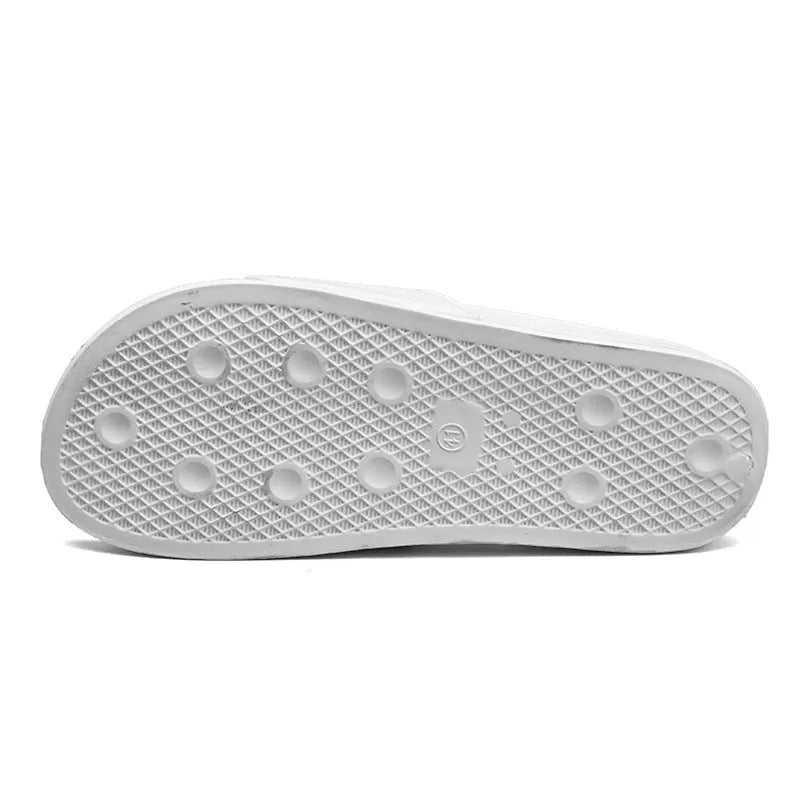 Men's large size open-toe slippers with rubber sole in black and white colour options