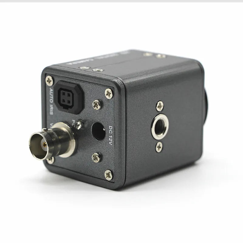 Mini mechanical microscope industrial camera with gun-style metal body and CMOS sensor