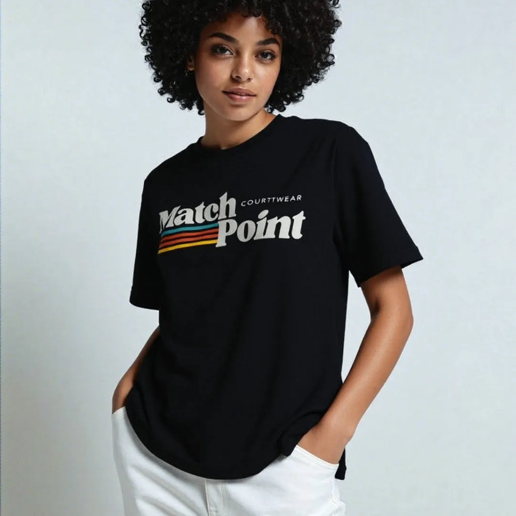 Black men's casual T-shirt with a 3D digital printed pattern, round neck, and short sleeves.