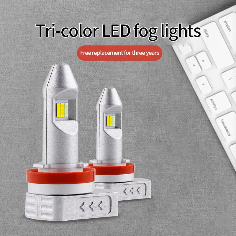 Universal LED fog lamp retrofit bulb with aluminium housing for cars and trucks.