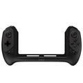 Black Nintendo Switch wireless gamepad controller with curved ergonomic grips and textured analogue sticks.