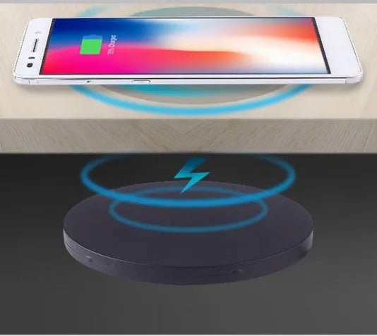 Round embedded wireless charging module for desk or bed head installation