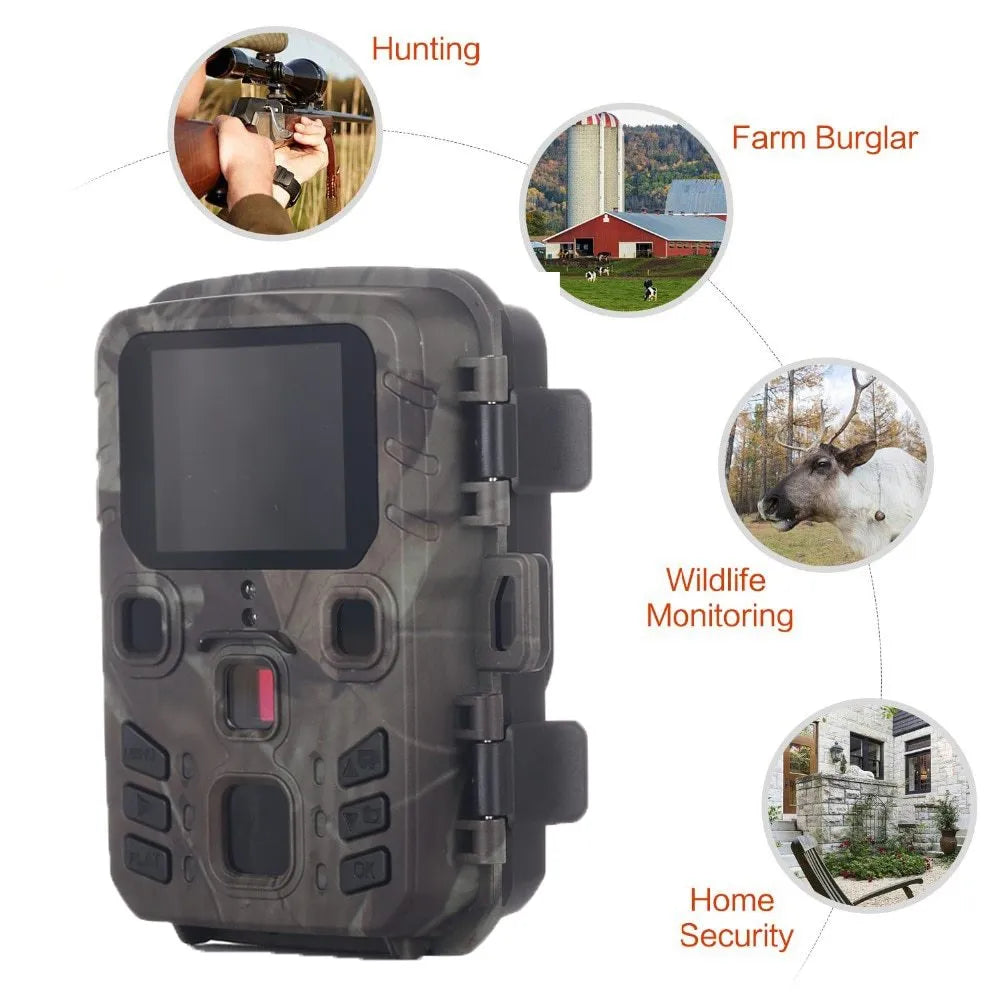 Black plastic infrared night vision monitoring device with TF card slot