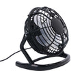 Mini USB desk fan with adjustable tilt angle in black, white, or blue colour options