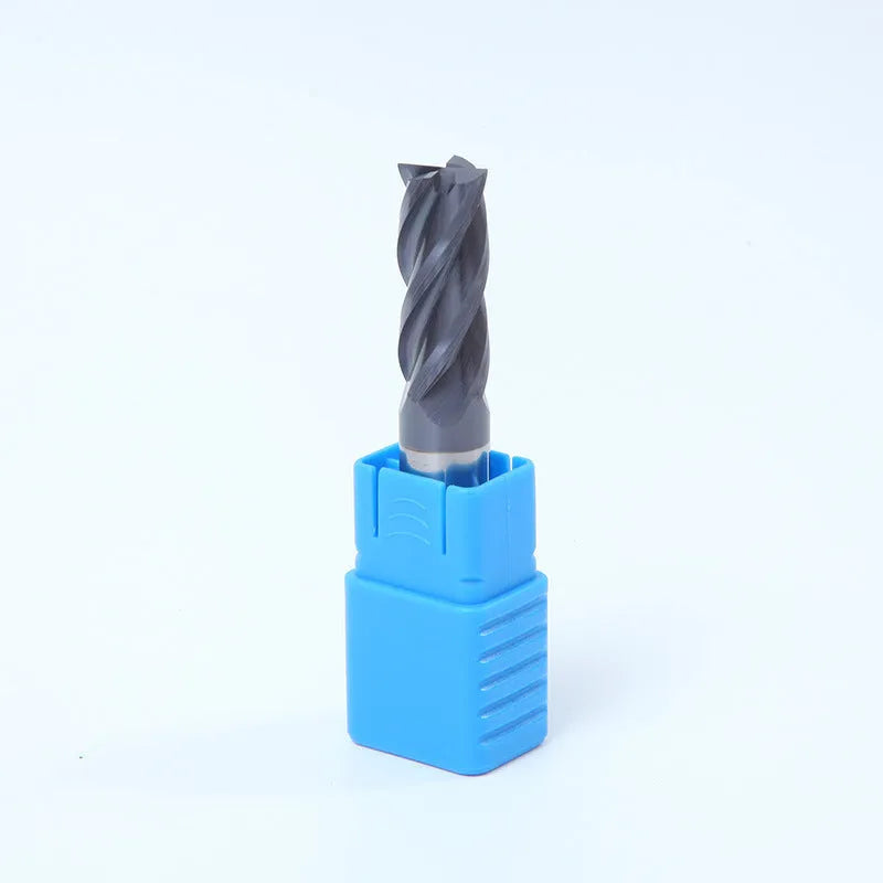 Carbide milling cutter set with straight shank and spiral cutting edge showing multiple diameter options
