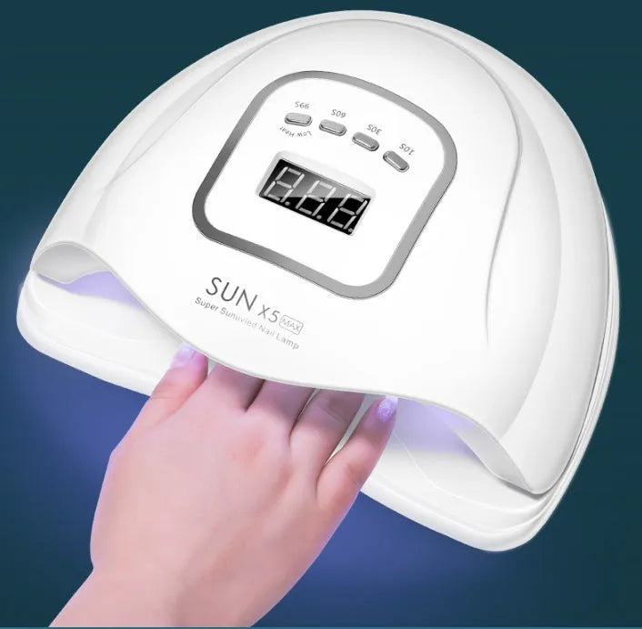 White UV LED nail polish baking lamp dryer with 45 beads and digital timer display