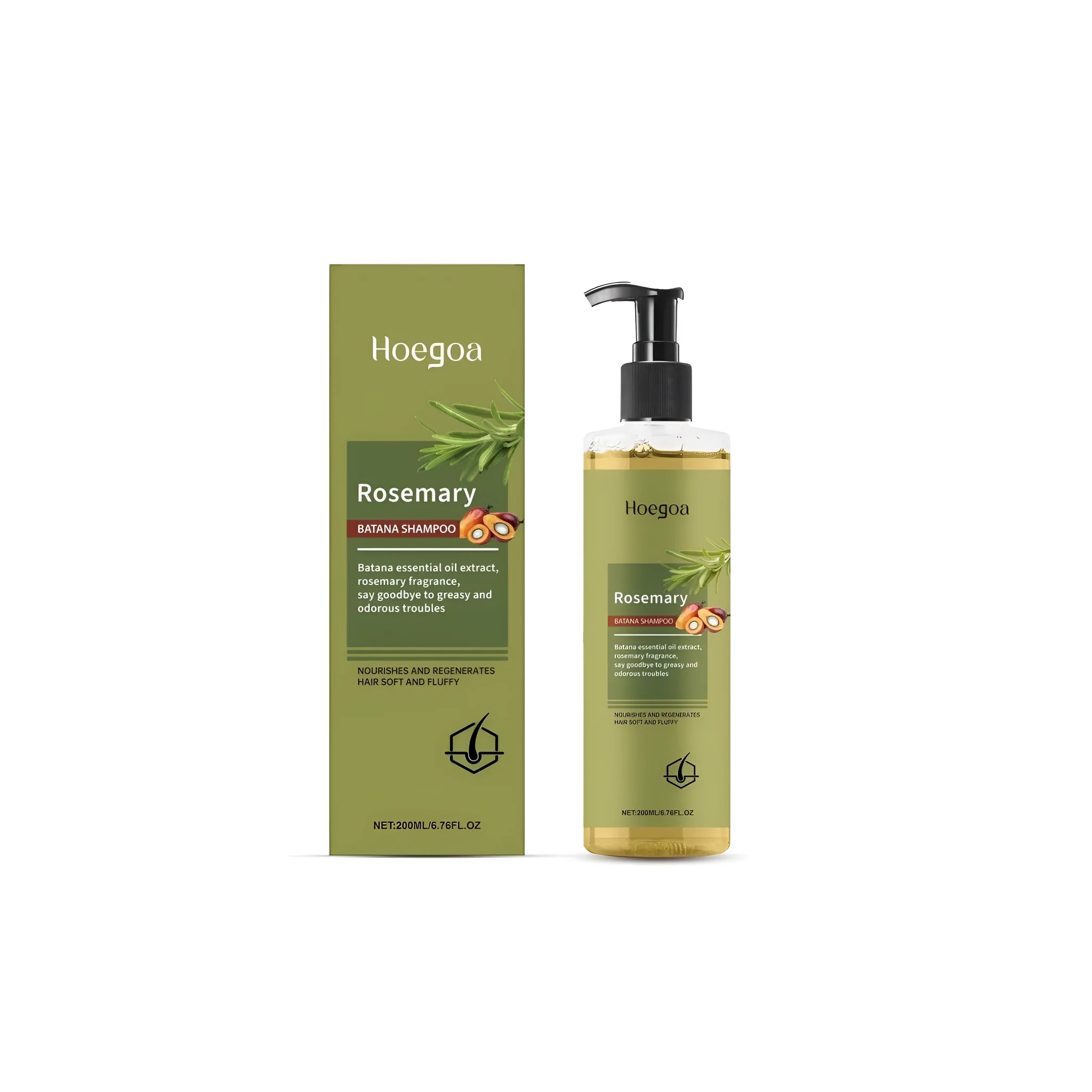200ml bottle of Rosemary Hair Growth Shampoo with natural ingredients for hair care